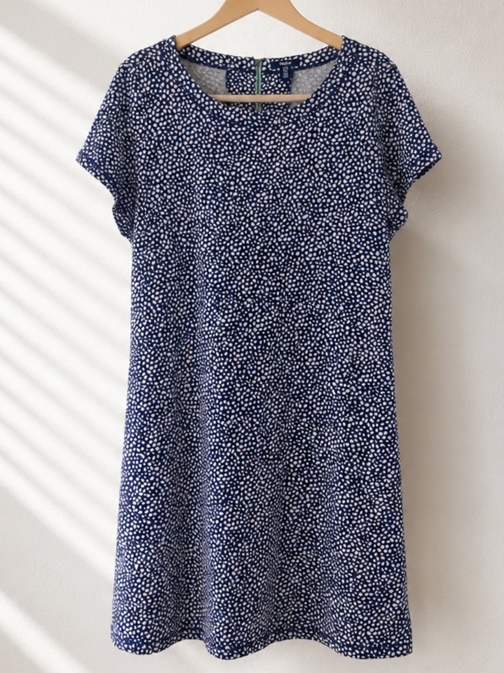 Hatley Navy White Polka Dot Midi Dress Size Large | Cotton Modal Blend Stretchy